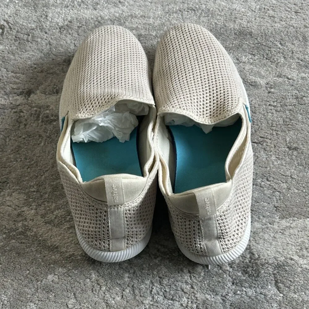 Native Cruz Shoes Mens 12 Bone White Low Profile Sneakers Mesh Slip On Summer